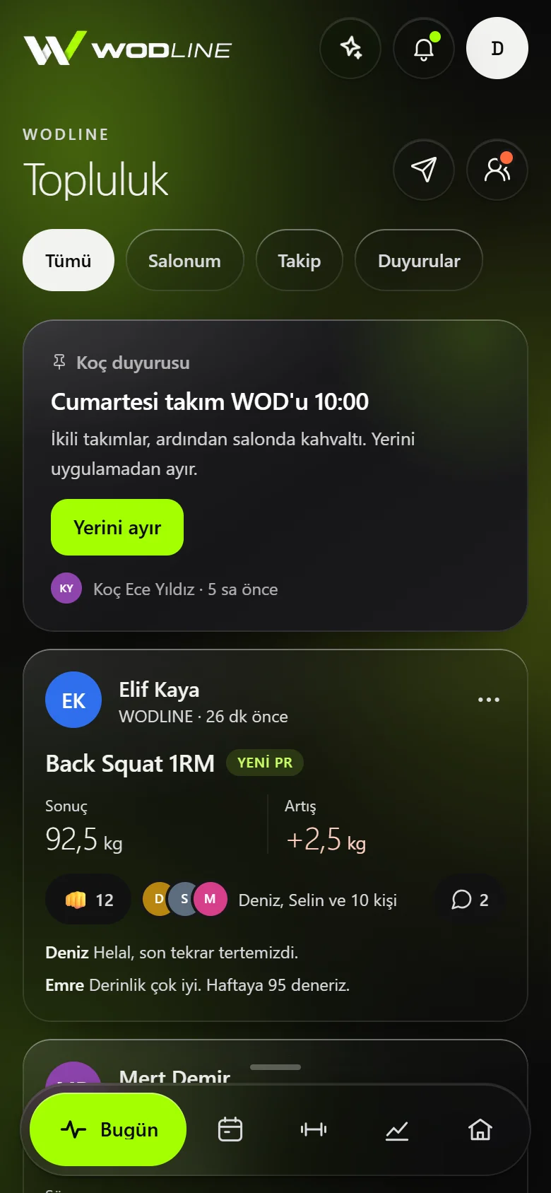 Üye uygulaması, topluluk