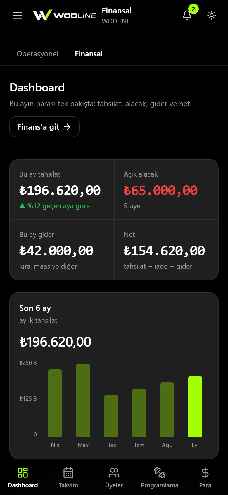 Owner konsolu, finansal özet
